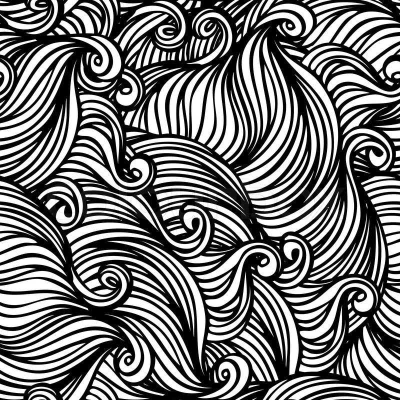 800x800 Vector Seamless Black And White Abstract Hand Drawn Pattern