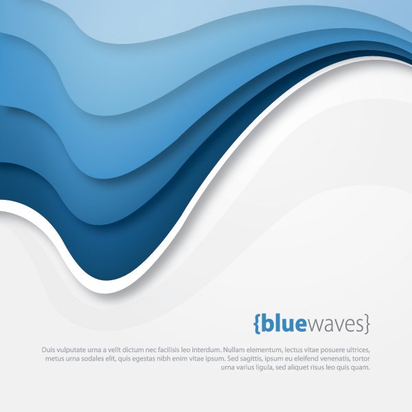 600x600 Blue Waves Vector Graphic