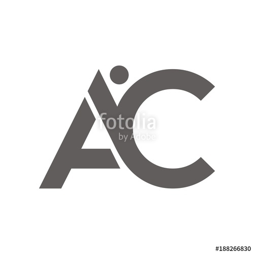500x500 Ac Logo Initial Letter Design Template Vector Illustration Stock