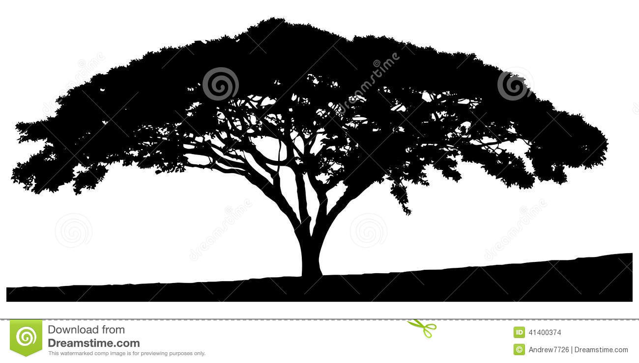 1300x740 Savannah Tree Clipart Black And White