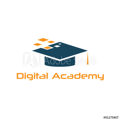 500x500 Graduation Cap Of Digital Academy Vector Design Template