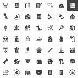 300x300 Photostock Vector Pet Shop Accessories Vector Icons Set Modern