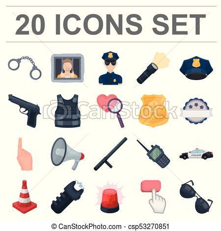 450x470 Police, Department Cartoon Icons In Set Collection For Design