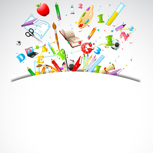 500x500 School Accessories Vector Background Set Free Vector In