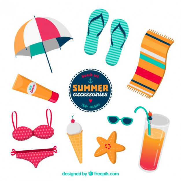 626x626 Summer Accessories Vector Free Download