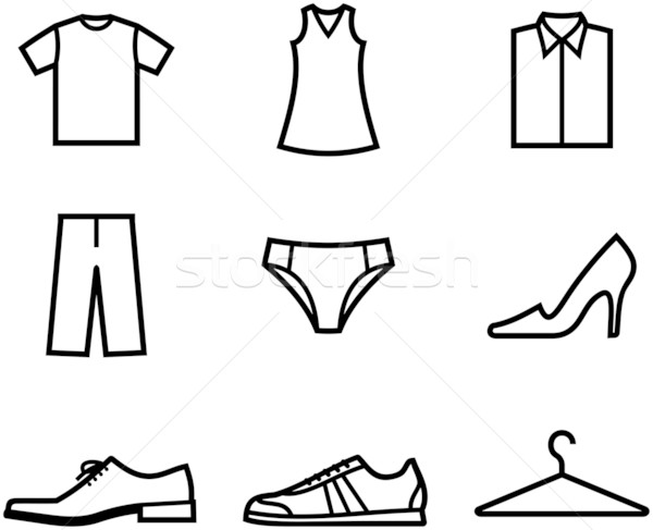 600x487 Clothes And Shoes. Garment And Accessories Vector Illustration