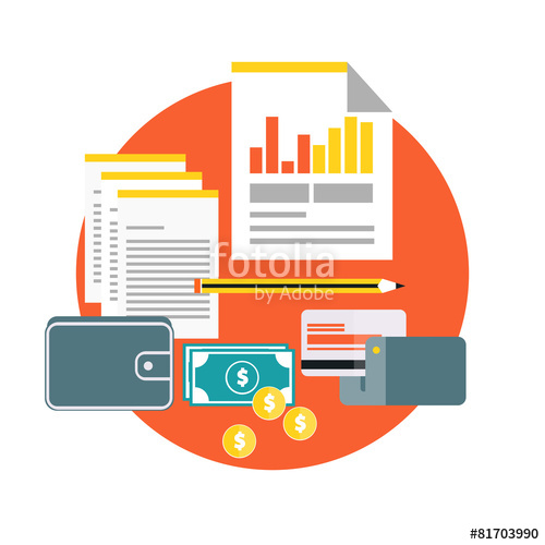 500x500 Vector Illustration Of Accounting Flat Design Concept Stock Image