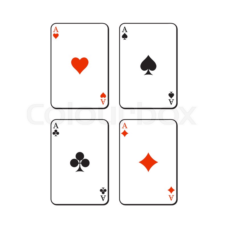 800x800 Set Of Hearts, Spades, Clubs And Diamonds Ace Playing Cards