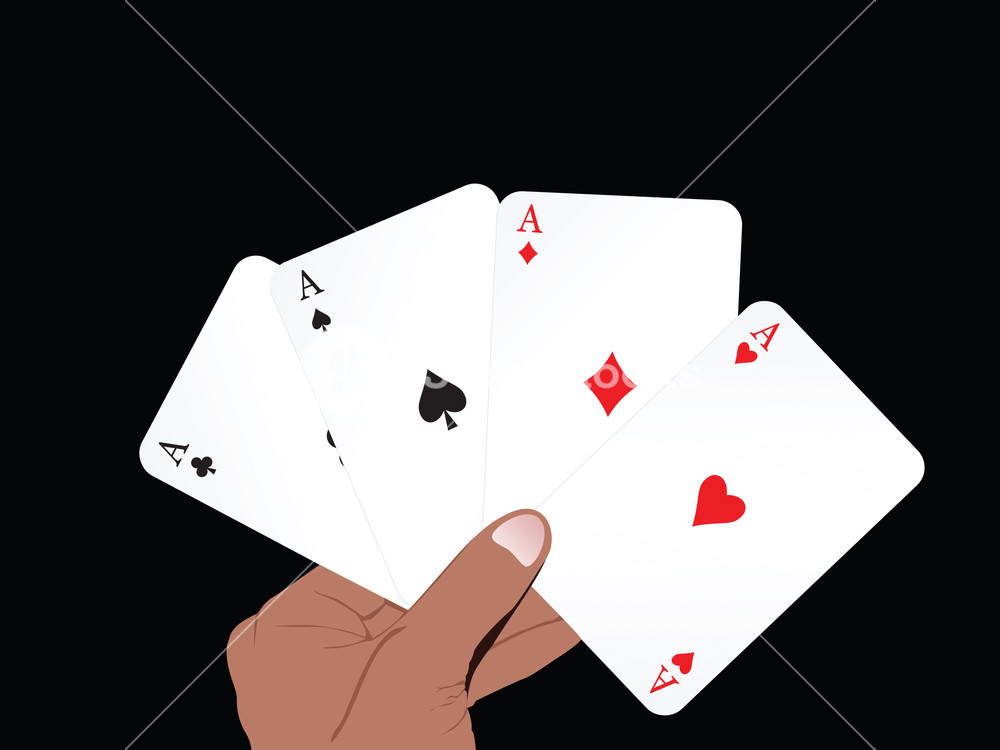 1000x750 Vector Set Of Ace On Abstract Playing Card Background Royalty Free