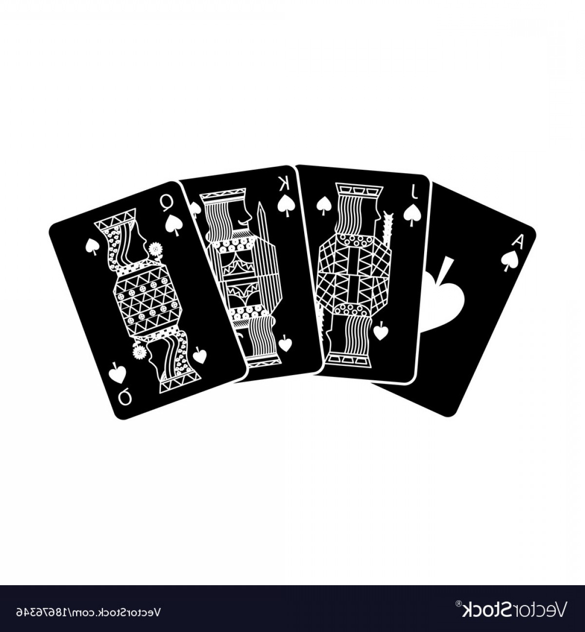 1200x1296 Poker Playing Cards Ace Jack Queen And King Spade Vector Sohadacouri