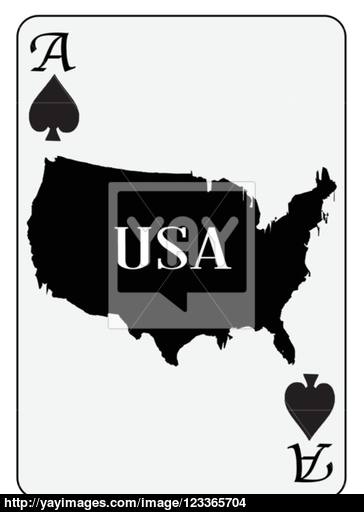 364x512 Usa Playing Card Ace Spades Vector