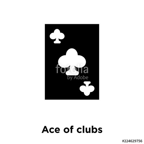 500x500 Ace Of Clubs Icon Vector Isolated On White Background, Logo
