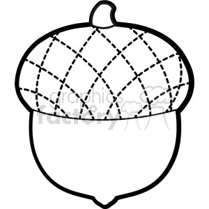 300x300 Royalty Free Clip Art Of Black White Acorn Vector Illustration