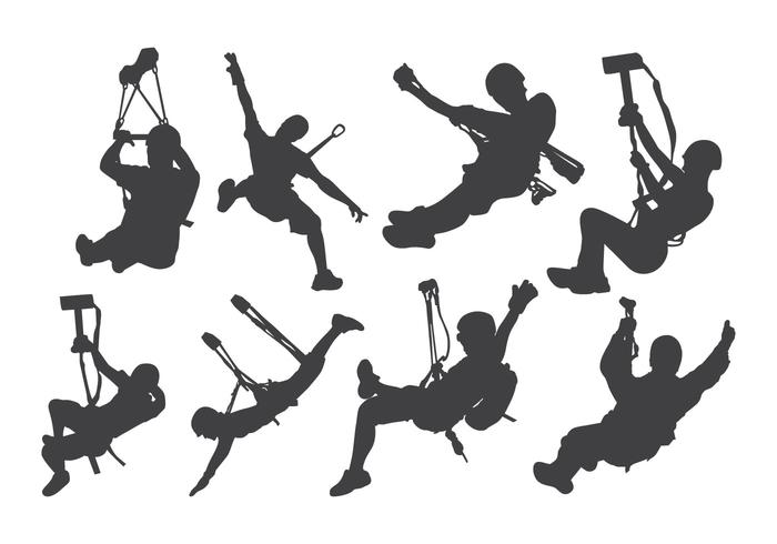 700x490 Gratis Zipline Action Silhouette Vector