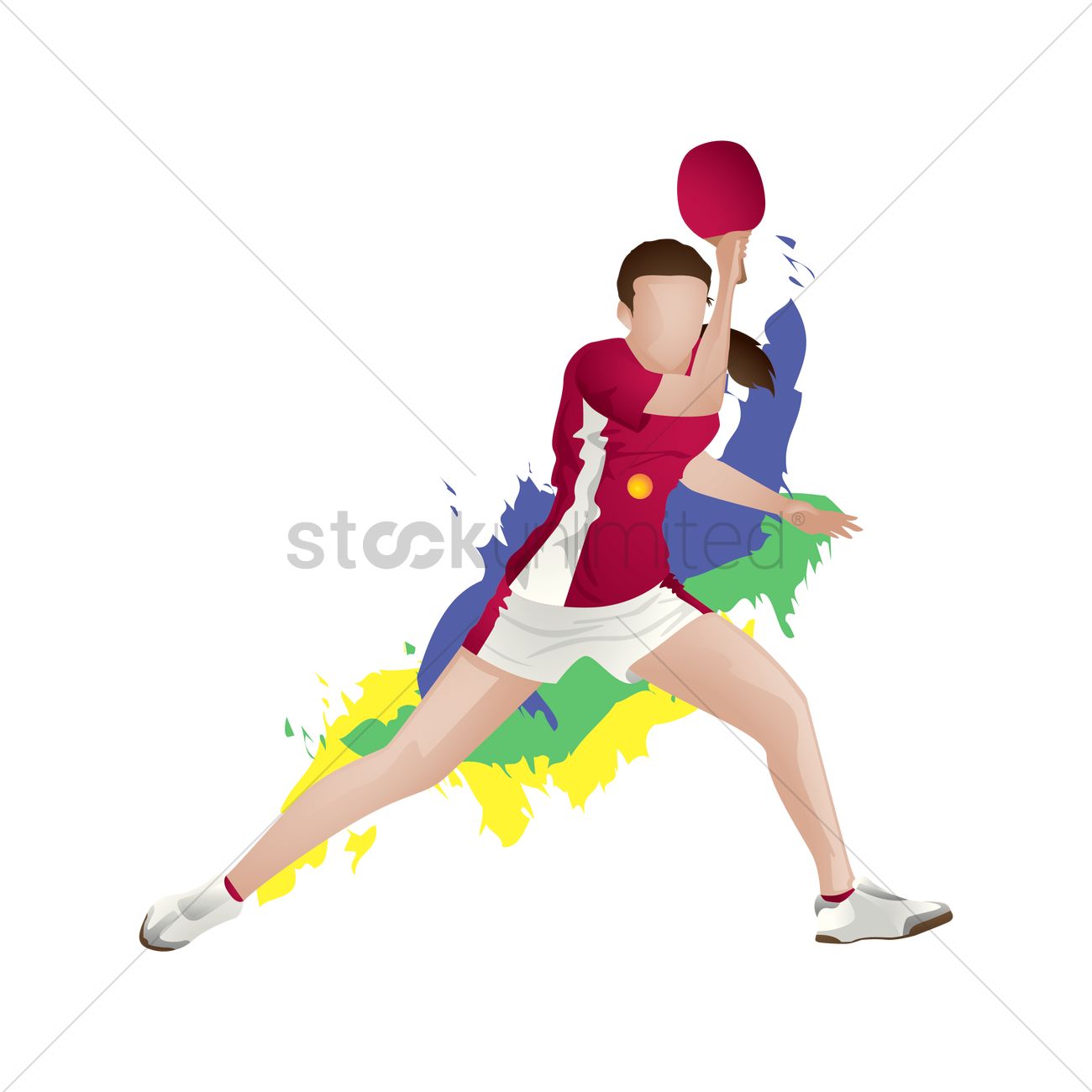 1300x1300 Table Tennis Player In Action Vector Image