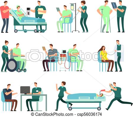 450x397 Doctors, Medical Nurse And Patients In Hospital Activity Vector