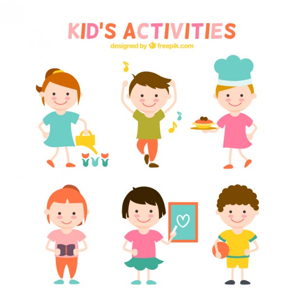 626x626 Flat Kids Activities Collection Vector Free Download