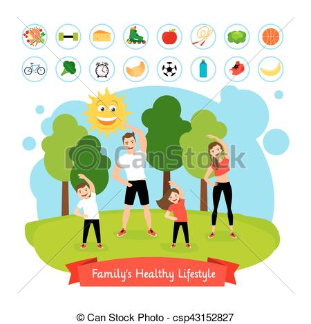 450x470 Sport Family Summer Activity. Happy Smiling Family Active Healthy