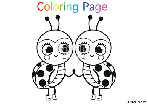 500x354 Cartoon Ladybugs For Coloring