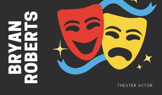 322x189 Black Theater Masks Vector Actor Business Card