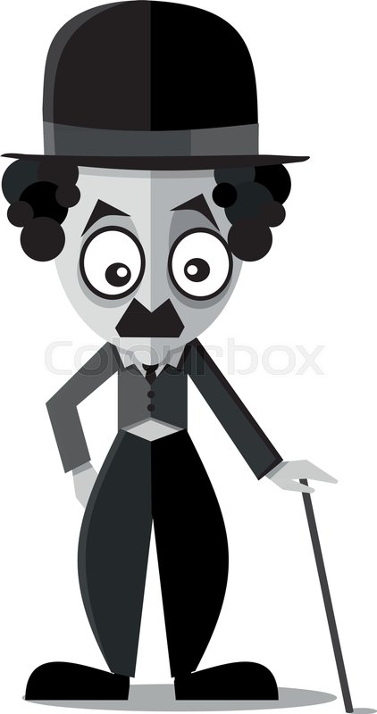 422x800 Caricature Of Old Hollywood Movie Comedy Famous Actor Stock