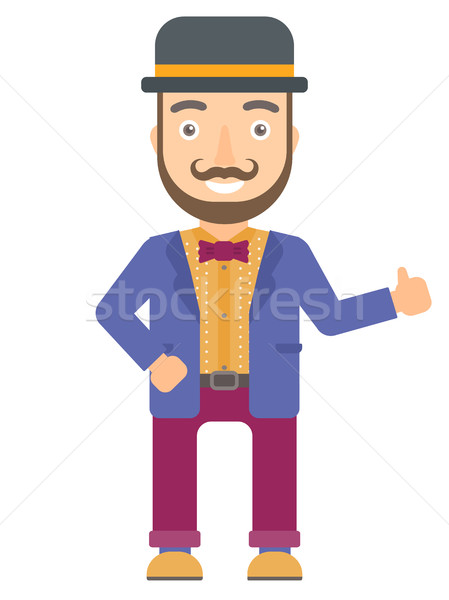 449x600 Circus Actor Giving Thumb Up Vector Illustration. Vector