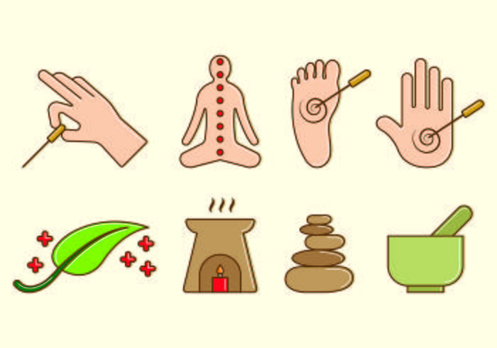 700x490 Set Of Acupuncture Icon