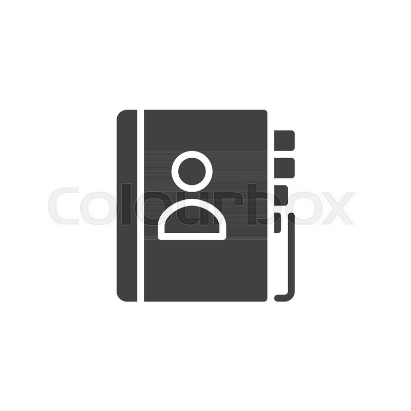 800x800 Contact Book Icon Vector, Filled Flat Sign, Solid Pictogram