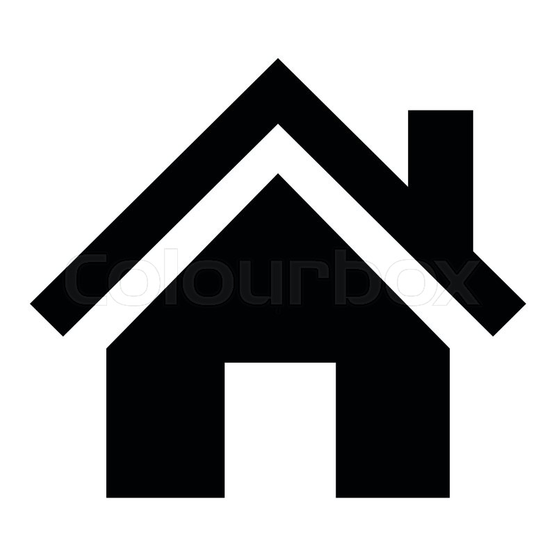 800x800 Flat Design House Pictogram Icon Vector Illustration Stock