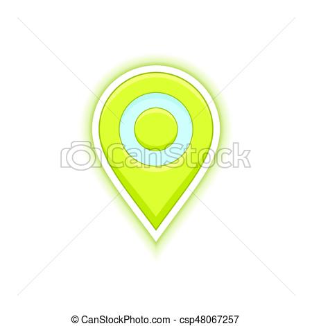 450x470 Yellow Vector Pin Symbol. Map Location Pin Icon. Vector Icon For