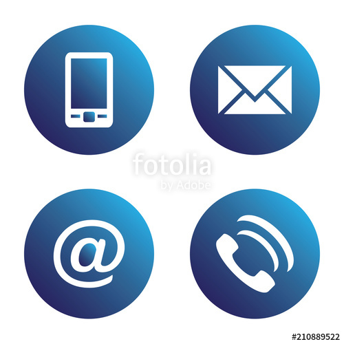 500x500 Vector Icon Set Blue Spherical Communication Icons