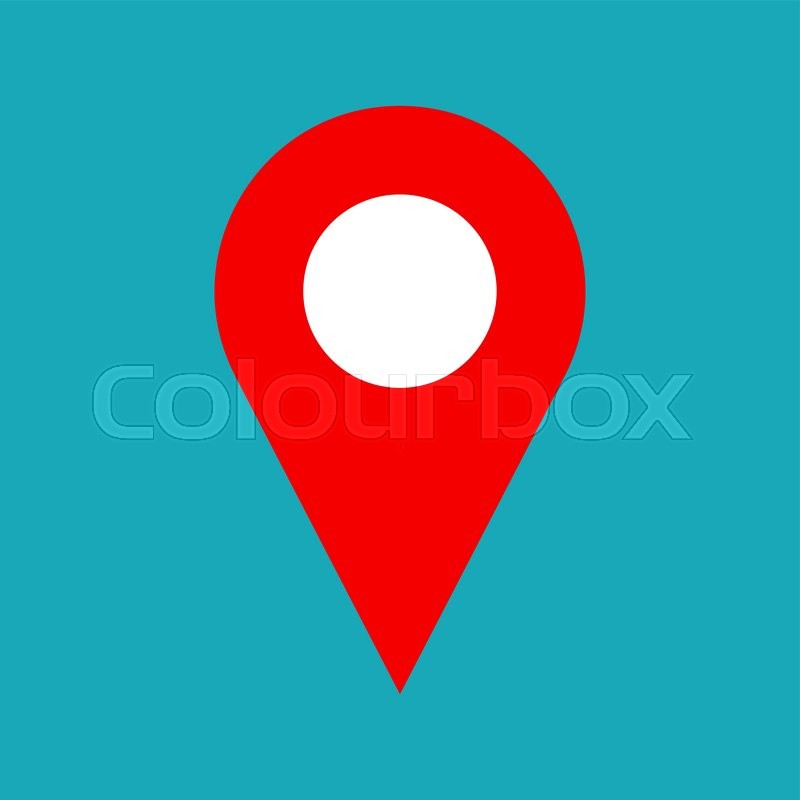 800x800 Vector Map Pin Icon. Map Pin Icon Symbol For Address. Flat Map Pin