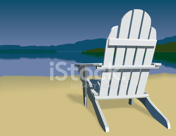 569x440 Adirondack Chair Scene Stock Vector