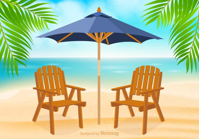 700x490 Free Adirondack Chair At Beach Vector