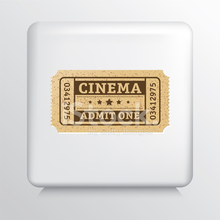 440x440 Square Icon With A Cinema Admit One Ticket Stock Vector