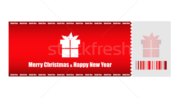 600x328 Admit One Christmas Ticket Vector Illustration Maria Dragomer