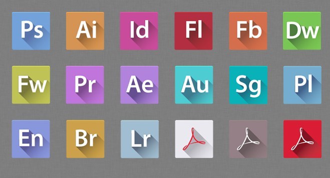 659x356 Free Flat Long Shadow Adobe Creative Suit 6 Icons