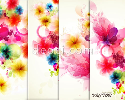 500x400 4 Watercolor Exotic Floral Flower Vector Background Material Adobe