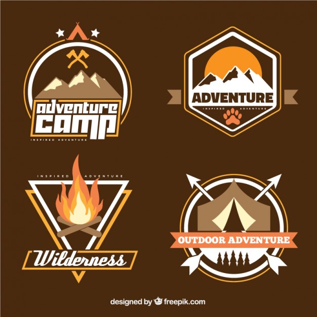 626x626 Hand Drawn Adventure Badge Collection In Brown Tones Vector Free
