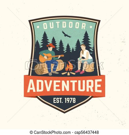 450x470 Outdoor Adventure. Vector Illustration. Concept For Shirt Or Logo