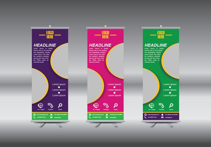700x490 Roll Up Banner Abstract Geometric Colourful Design, Advertising