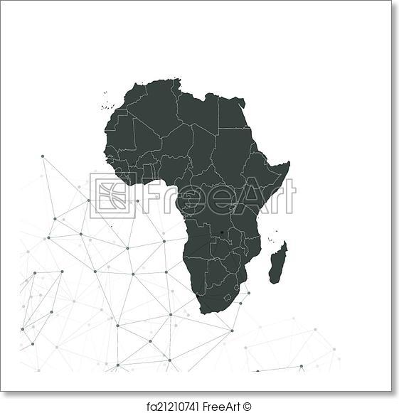 561x581 Free Art Print Of Africa Map Background Vector, Illustration For