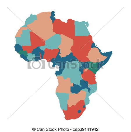 450x456 Africa Map Vector Illustration Art On White Background.