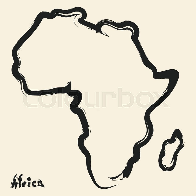 800x800 Doodle Drawing Africa Continent Stock Vector Colourbox