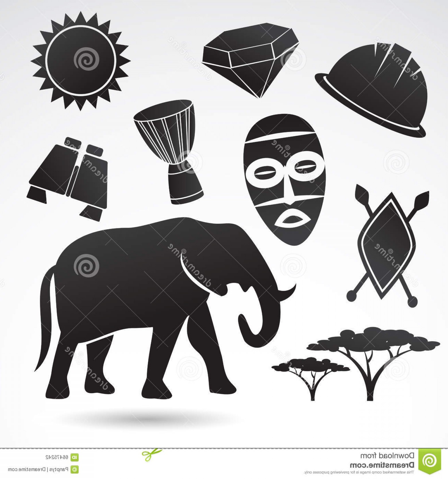 1560x1668 Stock Illustration Traditional Symbols Africa Vector Illustration