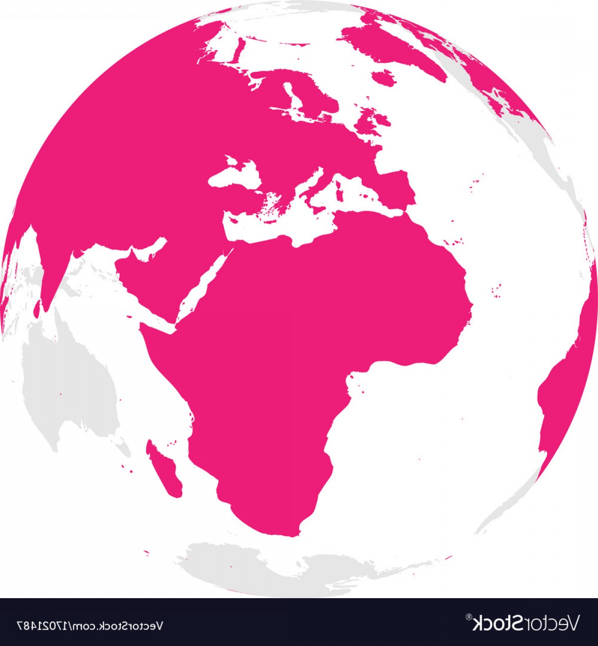 1200x1296 Earth Globe With Pink World Map Focused On Africa Vector Shopatcloth