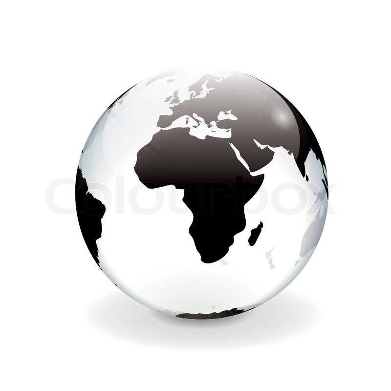 800x800 White Black Vector World Globe