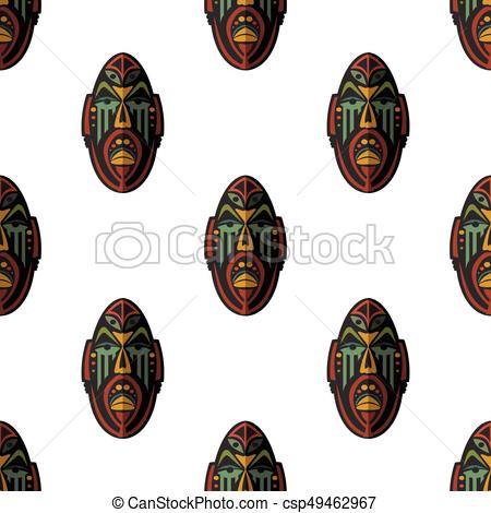 450x470 African Mask Seamless Pattern Vector Illustration... Clip Art
