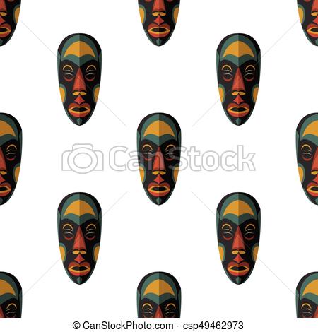450x470 African Mask Seamless Pattern Vector Illustration... Vectors
