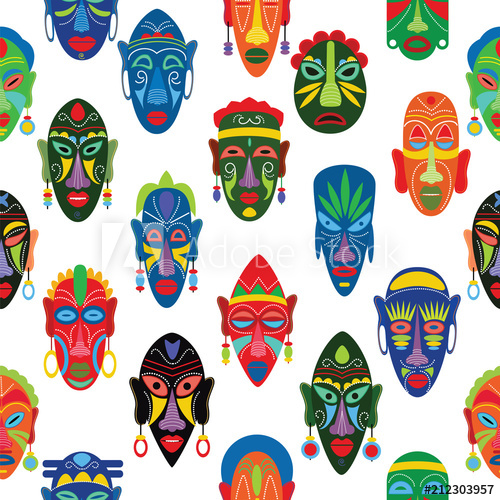 500x500 Tribal Mask Vector African Face Masque And Masking Ethnic Culture